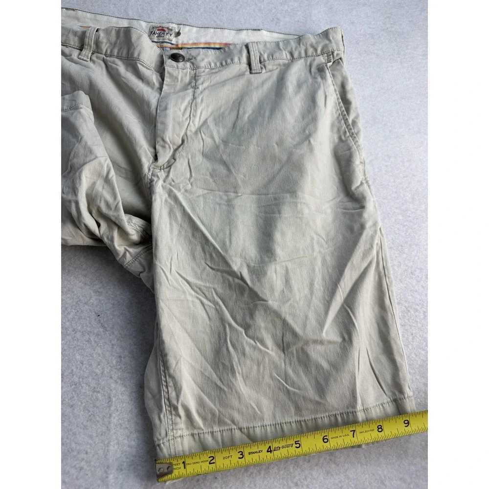 Faherty Shorts Mens 36 Beige Chino Canvas 10 Inseam Stretch Summer Casual